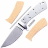 *Drop Point Cub Combo Kit - (Blade, SS Guard, Pinstock & Pre-machined Curly Maple Scales) -Knife Kits Sales Shop kkbl013 ss k crlympl 1 1500