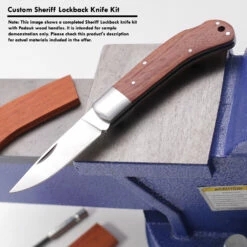 *Sheriff Lockback - Knife Kit Combo - DIY Parts Kit W/Padauk Handle Scales -Knife Kits Sales Shop kklb258 samples 1 1500 4