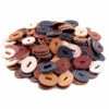 Leather Handle Washers - Oval - (1.30 X 1.00 X .125) - (Color Variety Pack) - USA Made - (120 Pack) -Knife Kits Sales Shop leather washers variety pck 120 1500