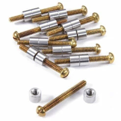 Loveless-Style Fasteners - For Handles - (.250HD X 6-32US X 1.15L) - Stainless Steel/Brass - (10 Pk)