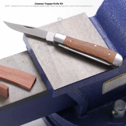 Lineman Trapper - Folding Slipjoint Knife Kit - (w/Pre-machined Padauk Handle Blanks) -Knife Kits Sales Shop lt238 sample 1 1500 3