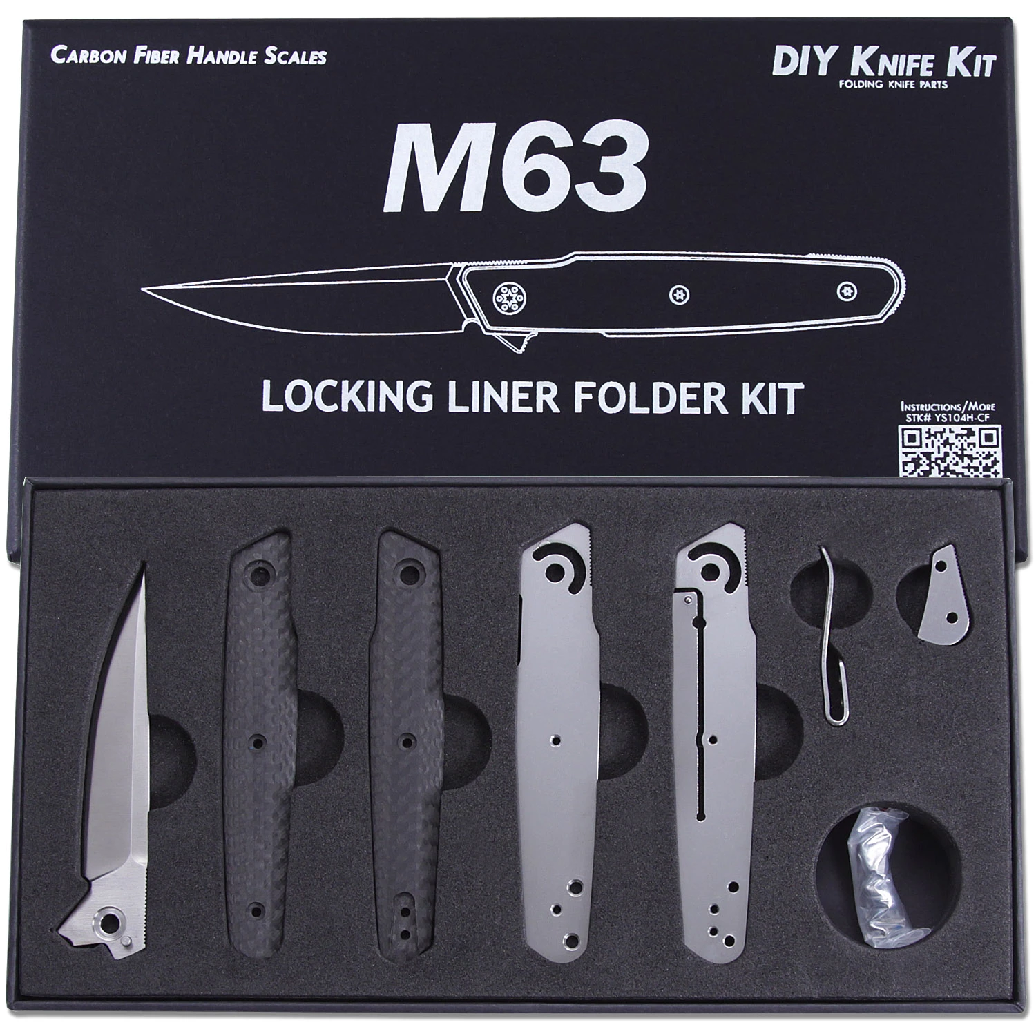 M63 Knife Kit - Dual Bearing Flipper Design - DIY Parts Kit W/Carbon Fiber Handles 7 M63 Knife Kit - Dual Bearing Flipper Design - DIY Parts Kit W/Carbon Fiber Handles - Image 5