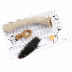 *The Pioneer - Obsidian/Stag Primitive Knife Kit - (5pc.)
