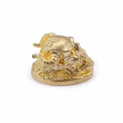 Pommel - Skull With Horns - Brass -Knife Kits Sales Shop skull horns pmml 161 b 3 1500