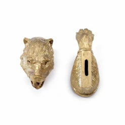 Pommel/Guard Set - Bear Head And Paw - Bronze
