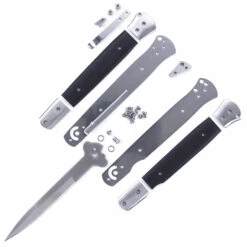 Knife Kits Sales Shop 21 STX10 Knife Kit - Dual Bearing Flipper Design - DIY Parts Kit W/Black G10 Handles
