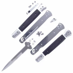 Knife Kits Sales Shop 19 STX10 Knife Kit - Dual Bearing Flipper Design - DIY Parts Kit W/Carbon Fiber Handles